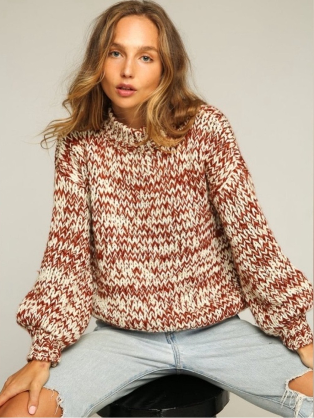 Rue Stiic Small Cozy Maggie May Chunky Triple Yarn Wool Sweater